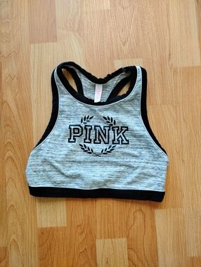 PINK Gray Marled Tank with Black Trim